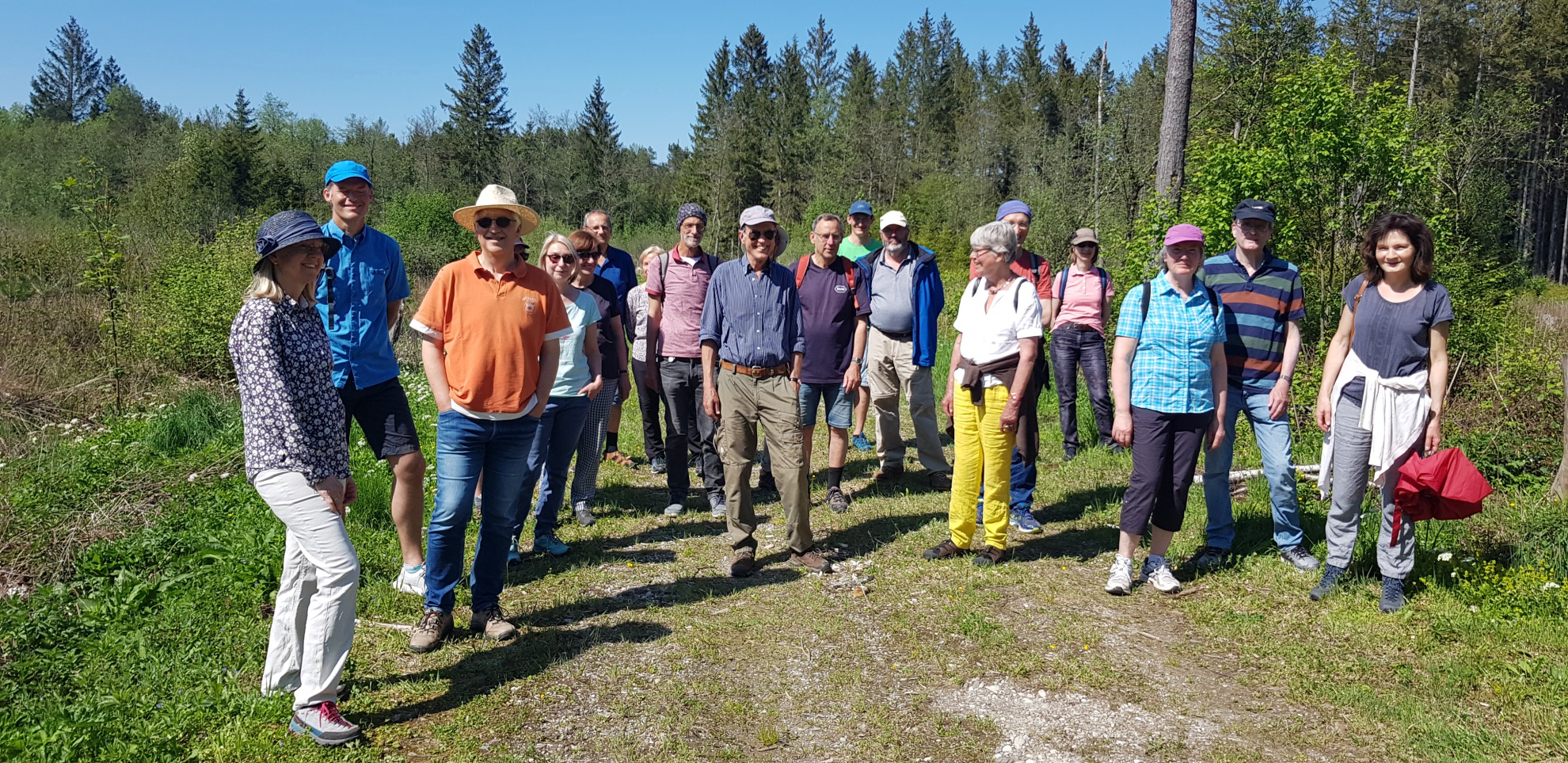 Menschengruppe im Wald